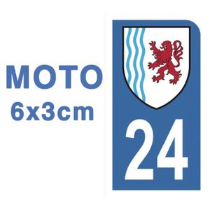Département 38 MOTO 1 autocollant style plaque moto 3 x 6 cm BLASON 
