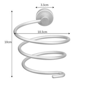 Noir Homyl Porte S/èche Cheveux et Fer /à Lisser Support de S/èche-Cheveux Mural en Aluminium Vintage Avec Forme de Ressort en Spirale Argent