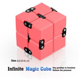 HAND SPINNER - ANTI-STRESS Rouge - Cube Magique Infini En Métal, Anti-stress, Jeu Facile, Spinner À Main, Bureau, Jouets Anti-stress, Ca