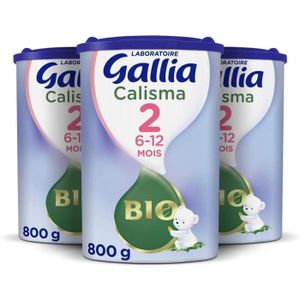 LAIT 2E ÂGE Laboratoire Gallia Calisma 2 Bio, Lait en poudre pour bébé Bio, De 6 à 12 Mois, 800g (Packx3)