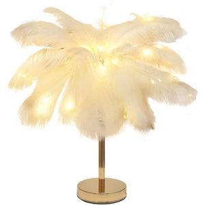LAMPE A POSER Creative Coloré Plume D'Autruche Lampe De Table La