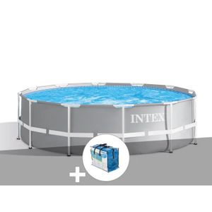 PISCINE Kit piscine tubulaire Intex Prism Frame ronde 3,66 x 1,22 m + Bâche à bulles