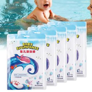 COUCHE 5pcs couche de natation pour bébé jetable imperméable à l'eau élastique couche-culotte de bébé anti-fuite (L (9-14KG)) minifinker xy