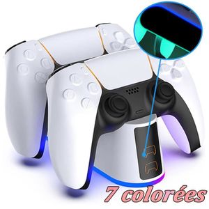 DOCK DE CHARGE MANETTE Chargeur Manette PS5,RGB 2H Chargeur Support Manet