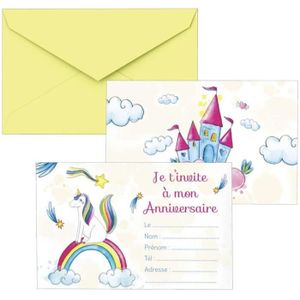 FAIRE-PART - INVITATION P'TIT Clown re22483 - Lot de 8 cartons d'invitatio