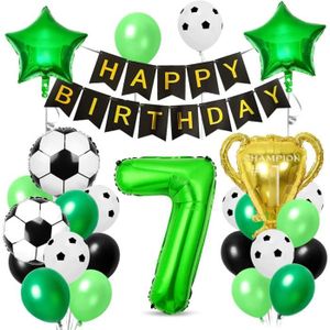 Acheter 1 ensemble de ballons de Football en feuille d'hélium, décorations  de fête d'anniversaire pour enfants garçon, ballon numéro vert de 32  pouces, fournitures de sport de Football