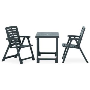 Ensemble table et chaise de jardin Ensemble de bistro pliable 3 pcs Plastique Vert YIN