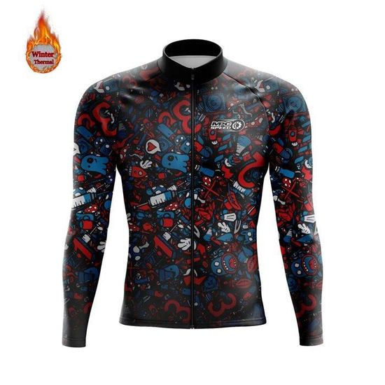 Maillots de cyclisme ?� manches longues,v??tements de v?�lo de route,vestes thermiques molletonn?�es 