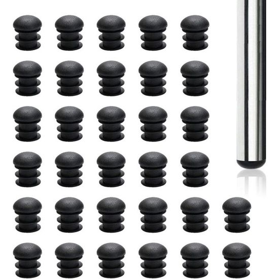 Lot De 2 Bouchons PVC Noirs Pour Tube Rectangulaire 120x60 Mm - Embouts Ailettes
