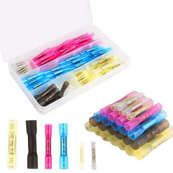 ELECFUN Lot De 50 Connecteurs De Fils à Souder Thermorétractables 26-10