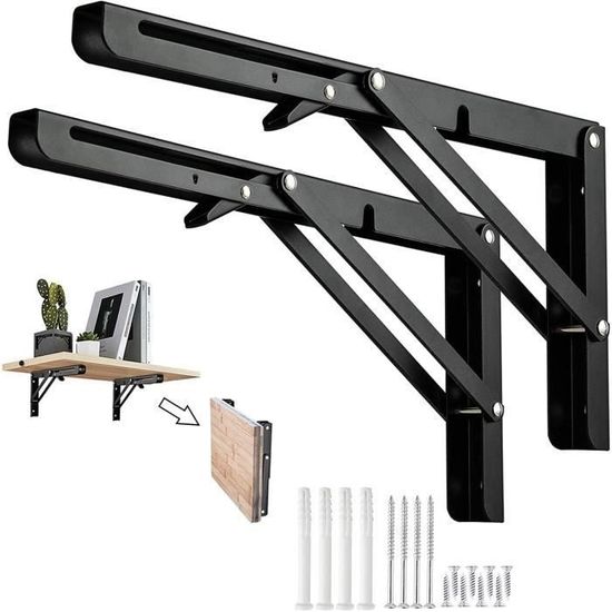 Support Console Rabattable Equerre Etagere 400mm, Support Console Pliable, Acier Inoxydable ...
