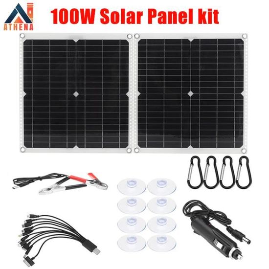 Kit Chauffage Panneau Solaire Portable - Pour Serre, Camping, Voiture - Panneau + Boîtier Piles + Câble Chauffant