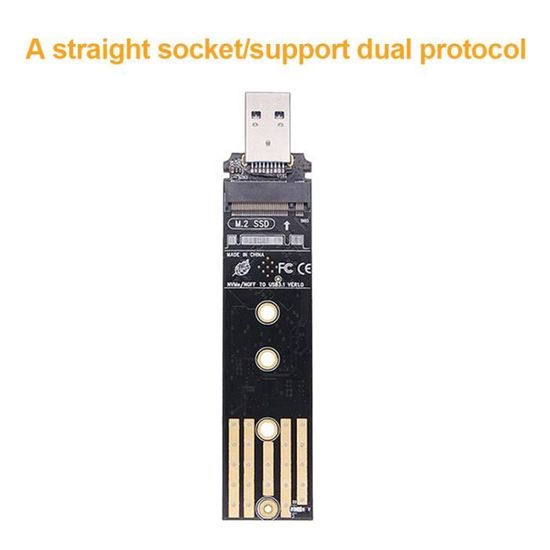 Adaptateur MZHOU 2 Ports SATA M.2 Vers USB 3.0 - Compatible NGFF 2230/2242/2260/2280 M Key NVMe/PCIe