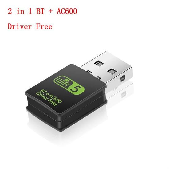 2 En 1 - Adaptateur Wifi Usb 600mbps, Carte Réseau Sans Fil, Antenne