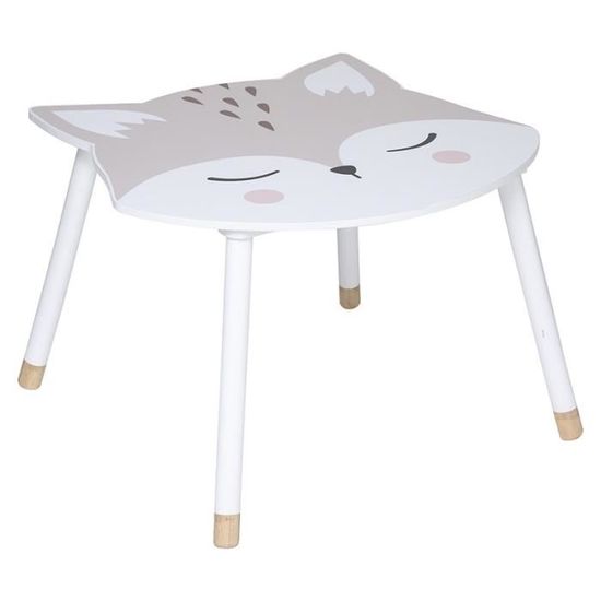 Table enfant - ATMOSPHERA - Douceur renard blanc - Fibres de bois MDF - L 62 x l 64 x H 43 cm
