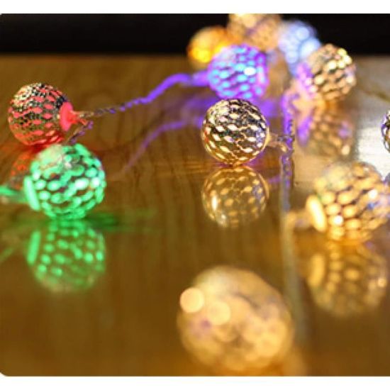 2.5cm Guirlande lumineuse marocaine LED – Longueur totale 3M 20 LED blanc  chaud Guirlande lumineuse,d'or - Cdiscount Maison