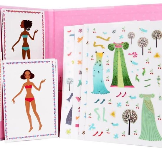 Djeco - Stickers repositionnables poupées à habiller - Pour filles de 6 ans et plus