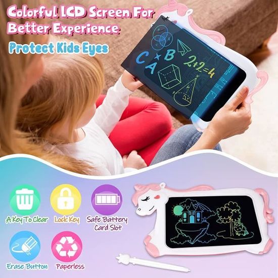 Licorne Jouet Enfant Fille Cadeau - Tablette Dessin Enfants Jeux Educatif Jouet  Fille 3 4 5 6