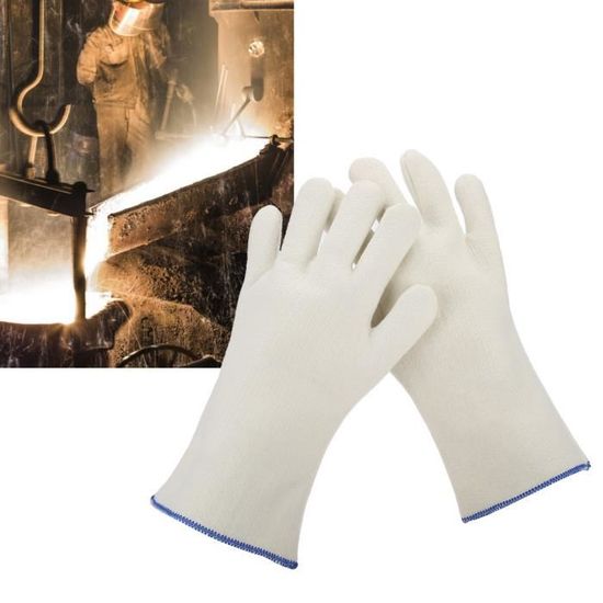 Gants De Protection Ignifuges Haute Température (500°C) - Longueur 34cm - Jaune