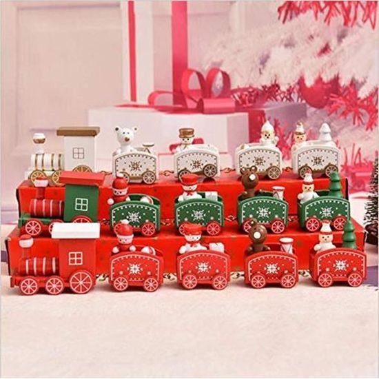 Petit Train Pour Creche De Noel Train De Noel Decore En Bois Train Creatif Petit Train En Bois Train Decorations De Mariage Cadeaux Pour Enfants Rouge Achat Vente Creche De Noel Cdiscount