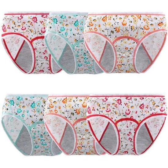 Lot De 8 Culottes Filles Adolescentes - Sans Coutures, Doux, Respirant - Taille Moyenne - Multicolore - 8