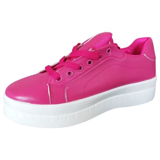 Baskets pour femmes VITATA Mode en cuir Couleur unie Bout rond