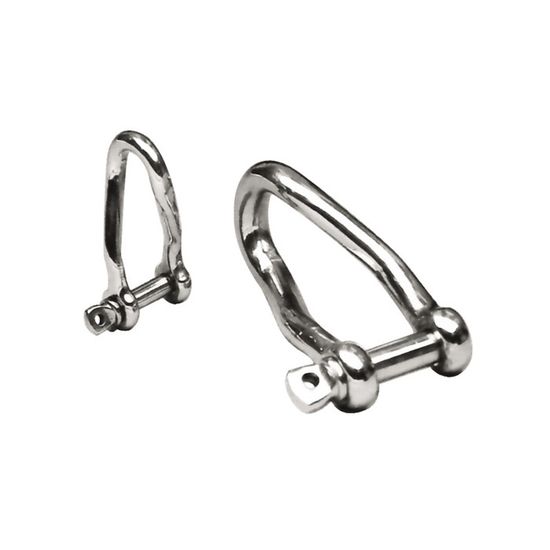 Manille Torse INOX A4 8mm - Lot De 2 Axe Libre Pour Accastillage