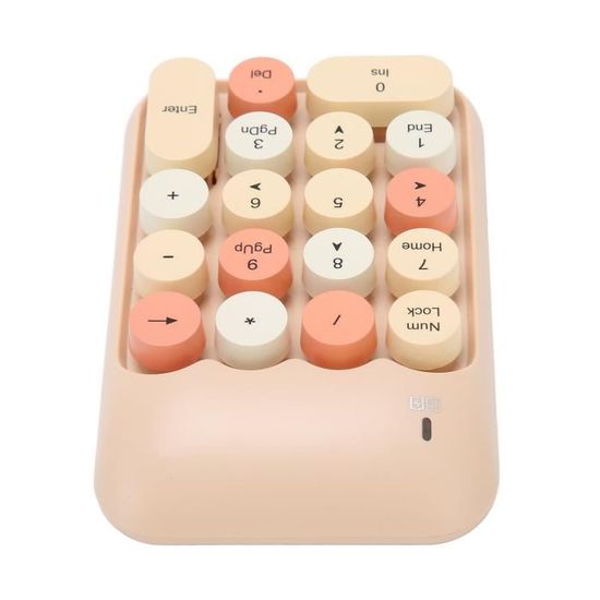 Pavé Numérique Sans Fil Rétro - Design Violet, 18 Touches, 2,4 GHz - Compatible Windows Et Mac - Pour Excel, Comptabilité, Bureau - 6