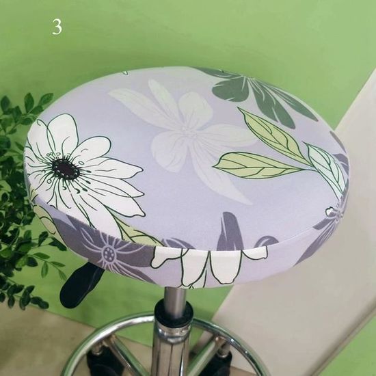 zalati Housse de Tabouret Rond Antidérapant Doux Stretch Coussin de Siège Housse de Protection pour Tabouret Chaise de Bar Diamètre 30-34 cm, Violet