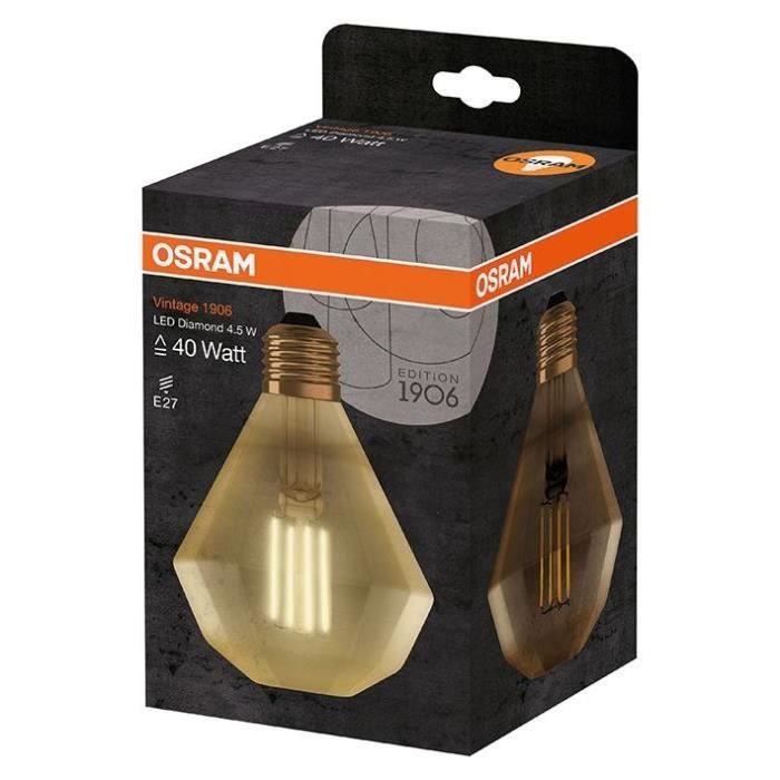 OSRAM Ampoule LED diamond édition 1906 claire filament or 4,5W=40 E27
