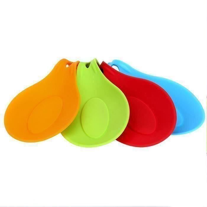 Repose-cuillère Silicone Noir - 25x13.5cm - Antidérapant - Pour Comptoir Ou Table