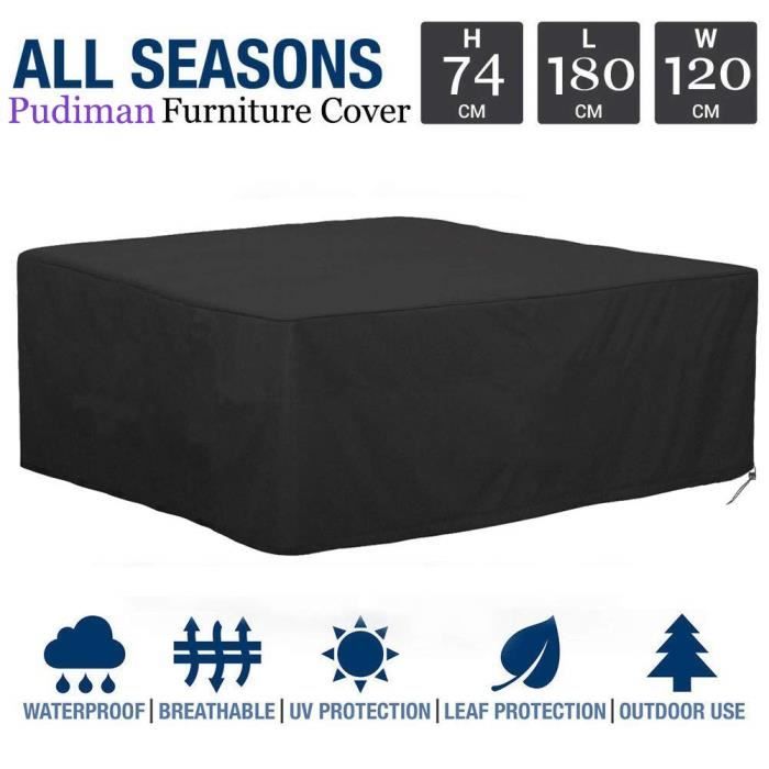 Housse Table de Jardin, Housse de Protection Bâche Résistante aux Intempéries et aux Déchirures 420D Oxford pour Mobilier Salon d