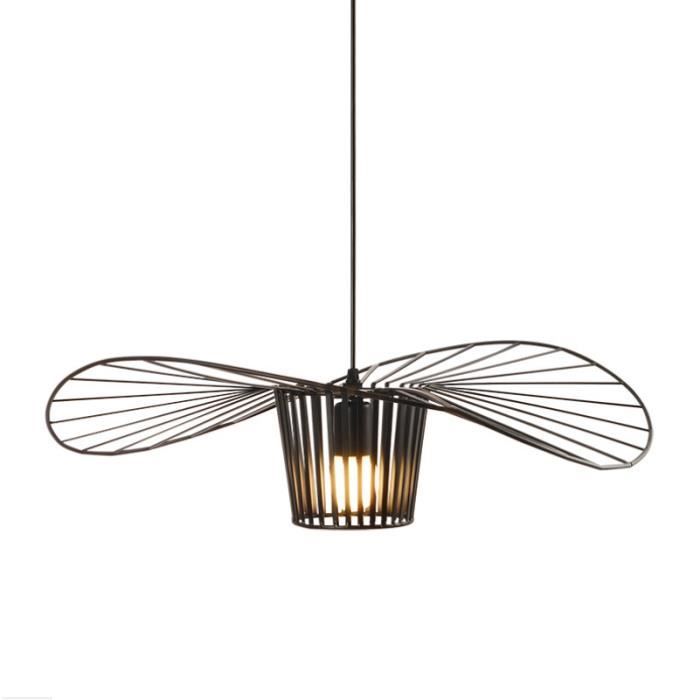 UNI 60cm Luminaire Suspension Industrielle Métal Lustre Industrielle Plafonnier Vintage Lustre Noir