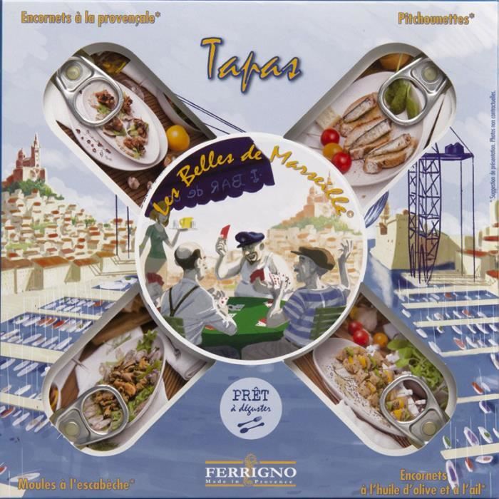 Coffret 4 boites de tapas mediteranéennes