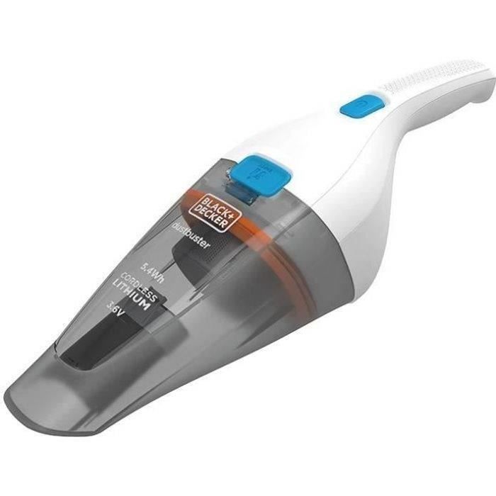 BLACK+DECKER - NVC115JL-QW - Dustbuster - Aspirateur à main sans fil 8 AW - 3,6 V - 1,5 Ah - 325 ml - Chargeur par prise Jack