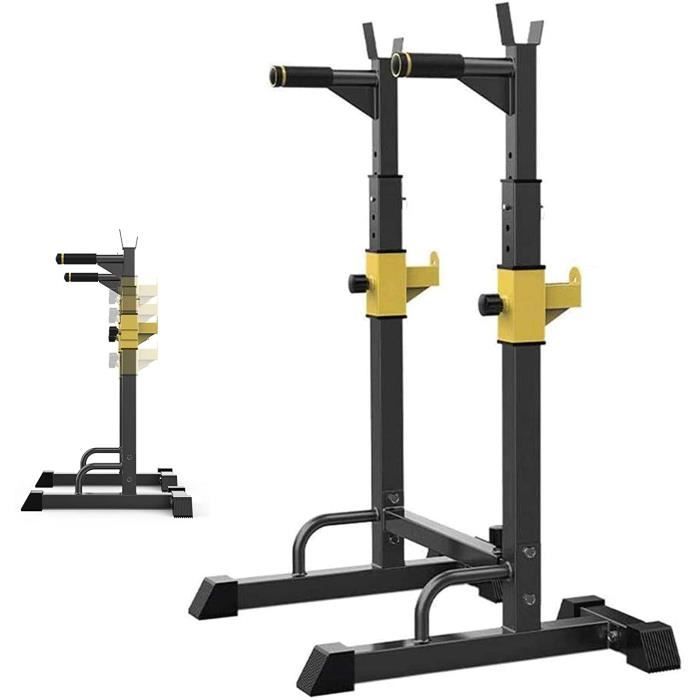 GJXJY Squat Rack Haltérophilie Support, Repose Barre Musculation Support, Réglable Barre de Squat Poids Racks Barbell Rack Cage 344