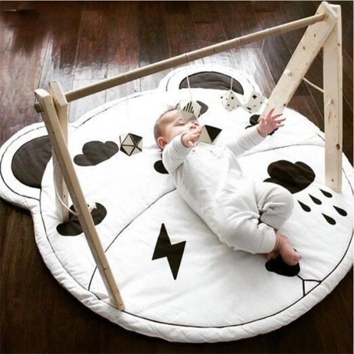 Tapis d'éveil,Nouveau né infantile doux tapis de couchage Animal escalade tapis bébé tapis de jeu coton lapin Lion raton - Type H
