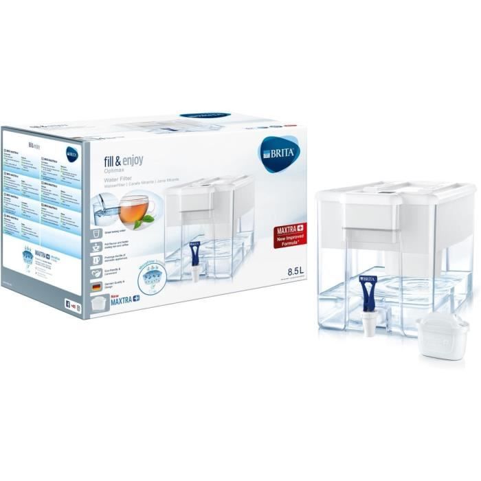 BRITA Fontaine à eau OPTIMAX Blanc + 1 cartouche de rechange