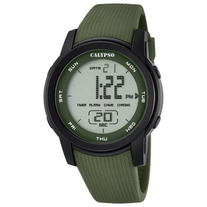 Calypso Montre Homme Digital for Man digital Quartz PU vert
