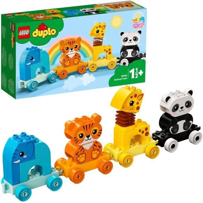 LEGO® 10955 DUPLO My First Le Train des Animaux, Jouet Premier Âge, Jeu Éducatif pour Enfants et Bébés agés de 1 an et plus
