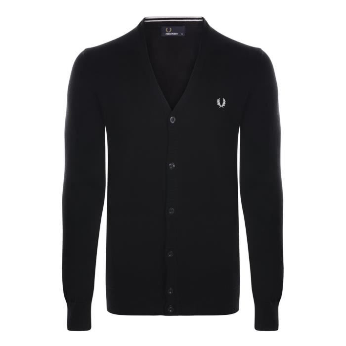 FRED PERRY – Gilet – Cardigan Noir