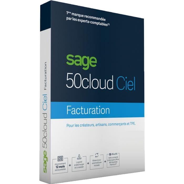 Sage 50 Cloud Ciel Facturation Abonnement 12 mois (1 an d'assistance )