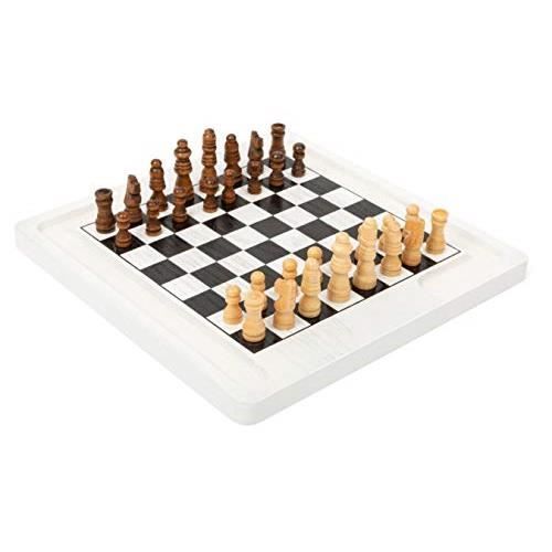 Small Foot 11395 d'échecs et de Dames, en Bois, 2 Classiques en 1, Jeu de société Jouets, Multicolore 11395