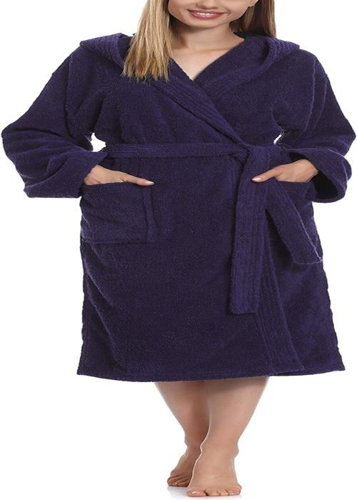 Peignoir Adulte Éponge 100% Coton - Super Absorbant, Ultra Doux - Unisexe Homme Femme Avec Capuche - 2