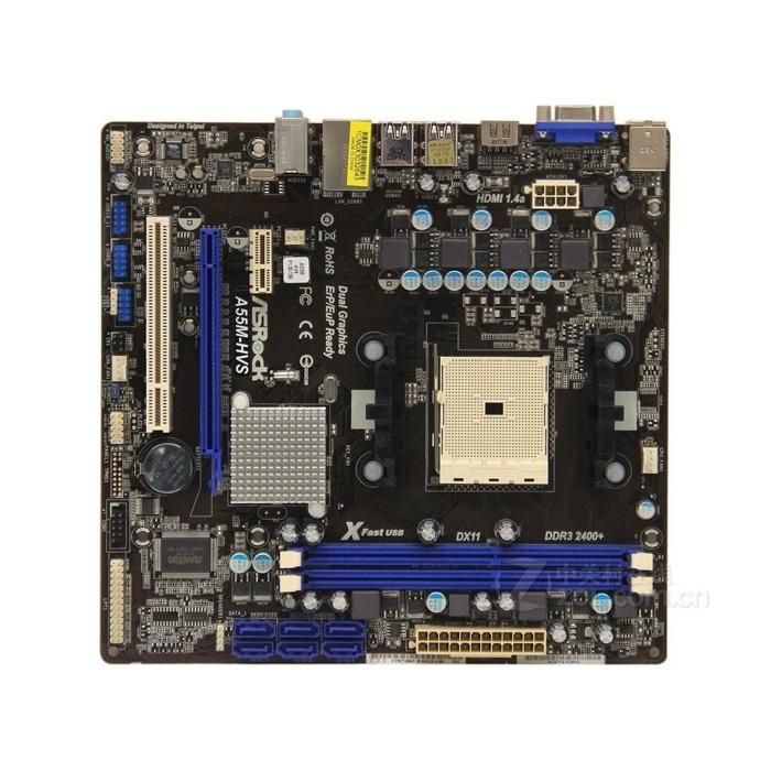 Carte mère ASRock A55M-HVS AMD A55 Socket FM1 2xDDR3 16GB Micro ATX Reconditionné - ASRock reconditionné disponible sur Cdiscount Seconde Vie