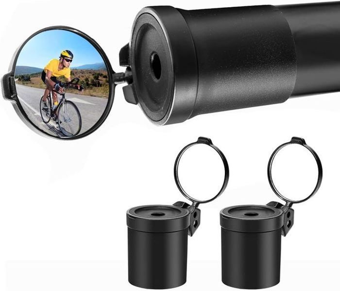 Lot De 2 Rétroviseurs Vélo Pliables – Réglage 360°, Montage Sur Guidon 32-36 Mm, Lentille Convexe, Léger – Sécurité Et Visibilité