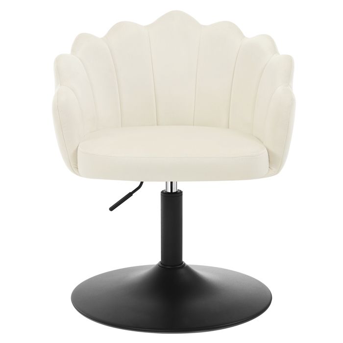 WOLTU Fauteuil Maquillage Velours - Dossier Pétale Hauteur réglable - Tabouret pivotant - Pour Bureau/chambre - Crème WOLTU Fauteuil Maquillage Velours - Dossier Pétale Hauteur réglable - Tabouret pivotant - Pour Bureau/chambre - Crème