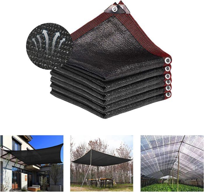 Filet D'ombrage 3x5 M (95% UV) - HDPE Avec œillets - Pour Serre, Pergola, Terrasse, Plantes - Marron