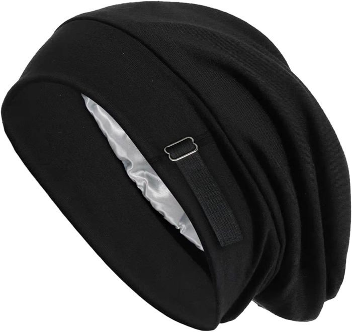 Bonnet de Nuit Satin Réglable Charlotte Cheveux Douce pour Homme & Femme Bonnet Cheveux Bouclés Nuit Confortable Bonnet de