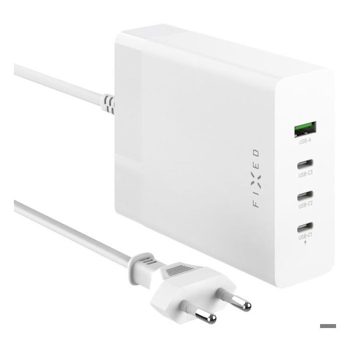 Adaptateur secteur - FIXED - Station de charge - 3xUSB-C - 1xUSB-A - 200W blanc